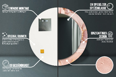 Miroir rond avec décoration Fluide abstrait