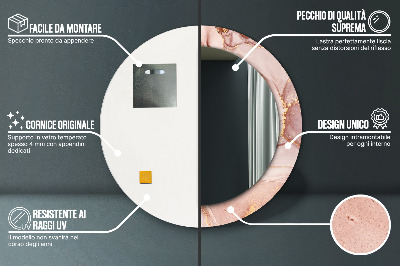 Miroir rond avec décoration Fluide abstrait