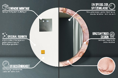 Miroir rond avec décoration Fluide abstrait