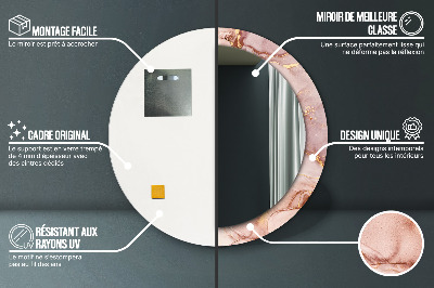 Miroir rond avec décoration Fluide abstrait