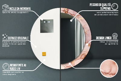 Miroir rond avec décoration Fluide abstrait