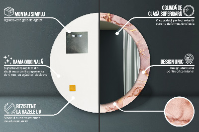 Miroir rond avec décoration Fluide abstrait