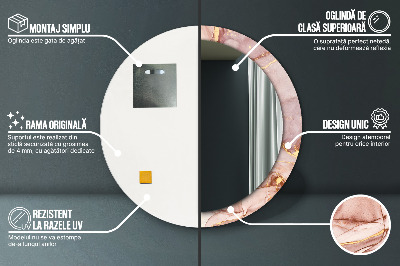 Miroir rond avec décoration Fluide abstrait