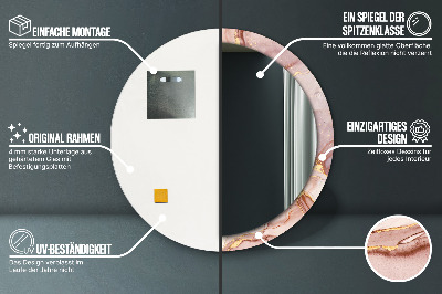 Miroir rond avec décoration Fluide abstrait