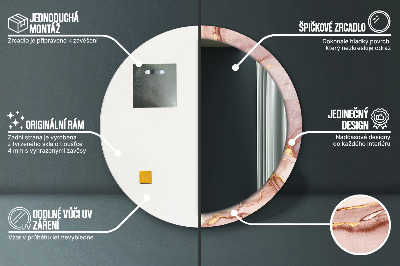 Miroir rond avec décoration Fluide abstrait