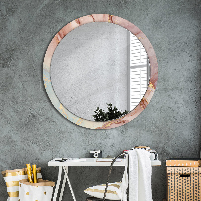 Miroir rond avec décoration Fluide abstrait