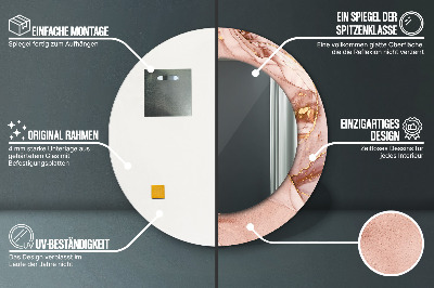Miroir rond avec décoration Fluide abstrait
