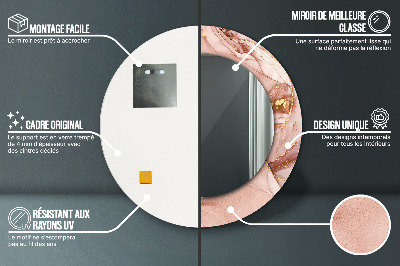Miroir rond avec décoration Fluide abstrait