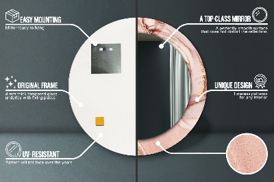 Miroir rond avec décoration Fluide abstrait