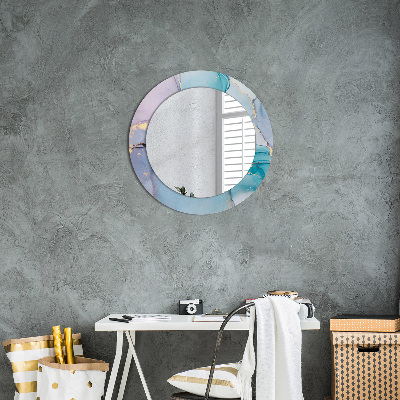 Miroir rond avec décoration Fluide abstrait