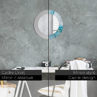 Miroir rond avec décoration Fluide abstrait
