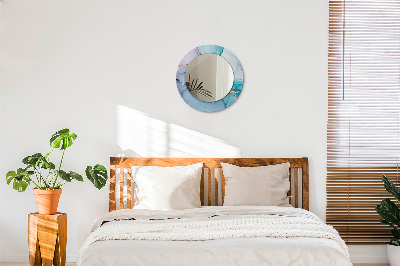 Miroir rond avec décoration Fluide abstrait