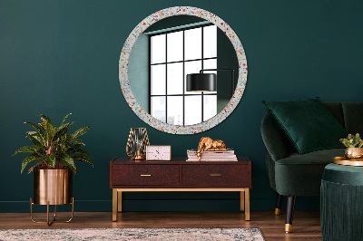 Miroir rond avec décoration Fleurs sauvages