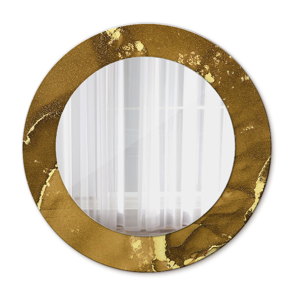 Miroir rond imprimé Tourbillons métalliques