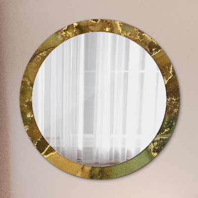 Miroir rond imprimé Tourbillons métalliques