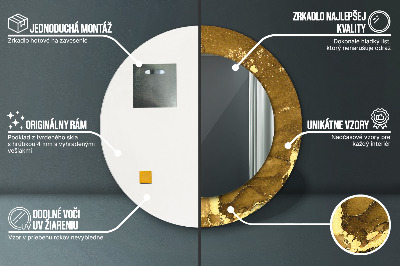 Miroir rond imprimé Tourbillons métalliques