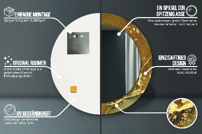 Miroir rond imprimé Tourbillons métalliques