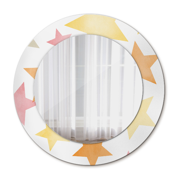Miroir rond avec décoration Étoiles pastel