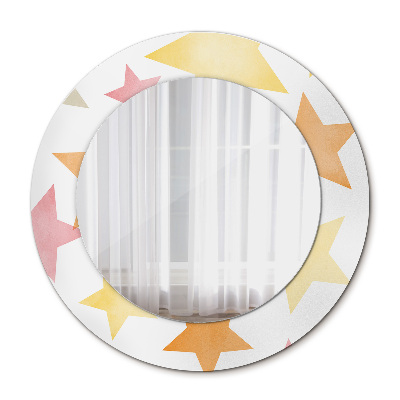 Miroir rond avec décoration Étoiles pastel