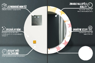 Miroir rond avec décoration Étoiles pastel