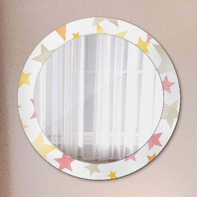 Miroir rond avec décoration Étoiles pastel