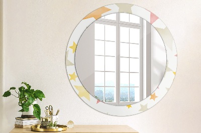 Miroir rond avec décoration Étoiles pastel