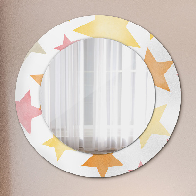 Miroir rond avec décoration Étoiles pastel