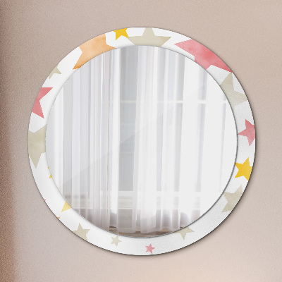Miroir rond avec décoration Étoiles pastel