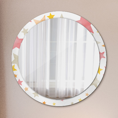 Miroir rond avec décoration Étoiles pastel