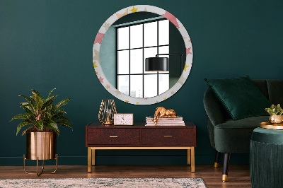 Miroir rond avec décoration Étoiles pastel