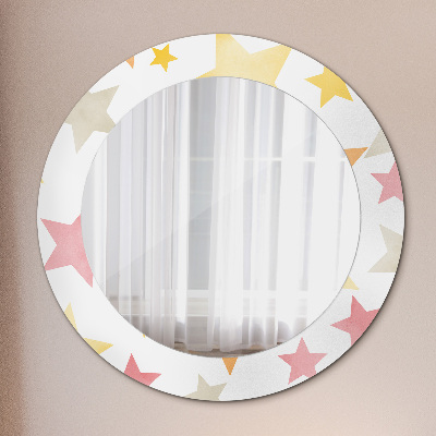 Miroir rond avec décoration Étoiles pastel