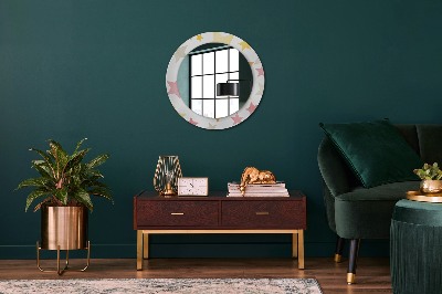 Miroir rond avec décoration Étoiles pastel