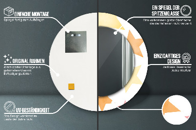 Miroir rond avec décoration Étoiles pastel