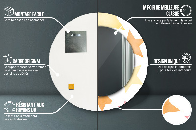 Miroir rond avec décoration Étoiles pastel