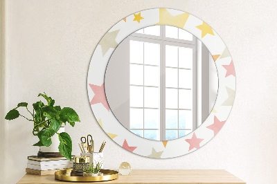 Miroir rond avec décoration Étoiles pastel