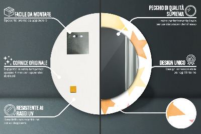 Miroir rond avec décoration Étoiles pastel