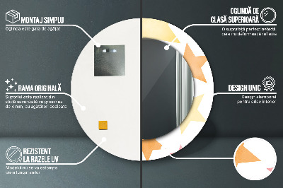 Miroir rond avec décoration Étoiles pastel