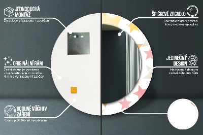 Miroir rond avec décoration Étoiles pastel