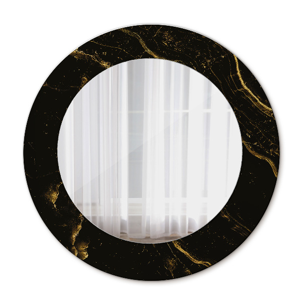 Miroir rond avec décoration Marbre noir