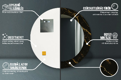 Miroir rond avec décoration Marbre noir