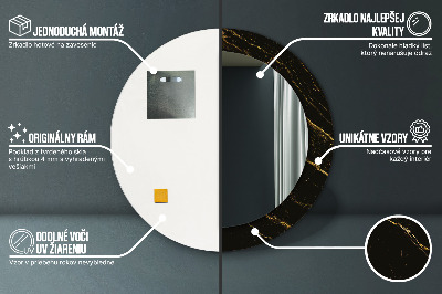 Miroir rond avec décoration Marbre noir