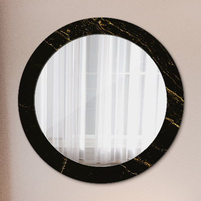 Miroir rond avec décoration Marbre noir