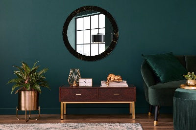 Miroir rond avec décoration Marbre noir
