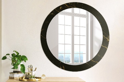 Miroir rond avec décoration Marbre noir
