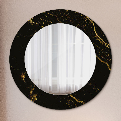 Miroir rond avec décoration Marbre noir
