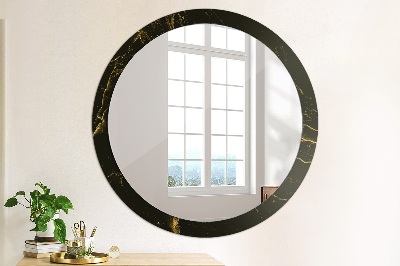 Miroir rond avec décoration Marbre noir