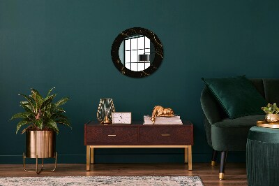 Miroir rond avec décoration Marbre noir