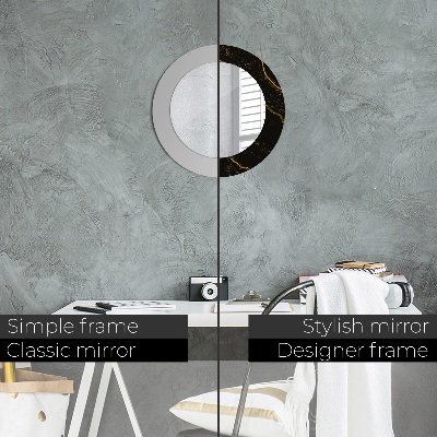 Miroir rond avec décoration Marbre noir
