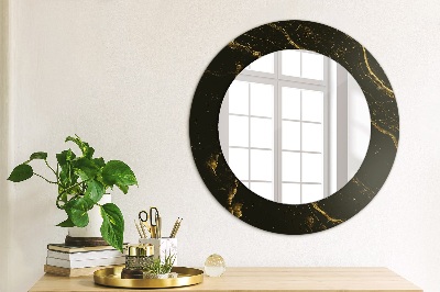 Miroir rond avec décoration Marbre noir