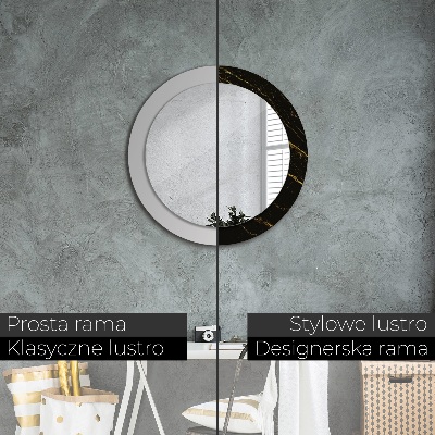 Miroir rond avec décoration Marbre noir